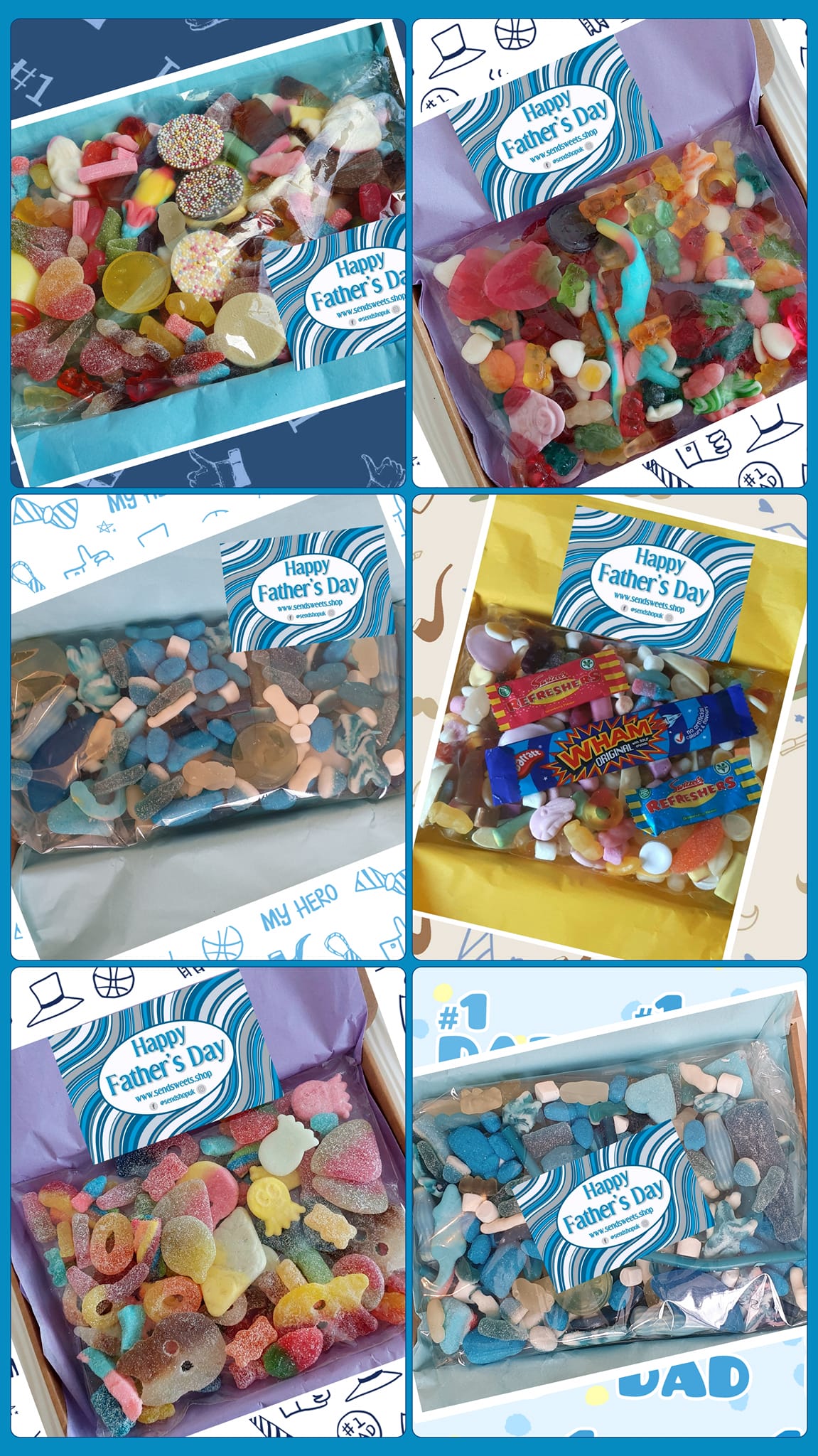 Fathers Day Blue Sweets Letterbox Pick and Mix Sweets (150g)