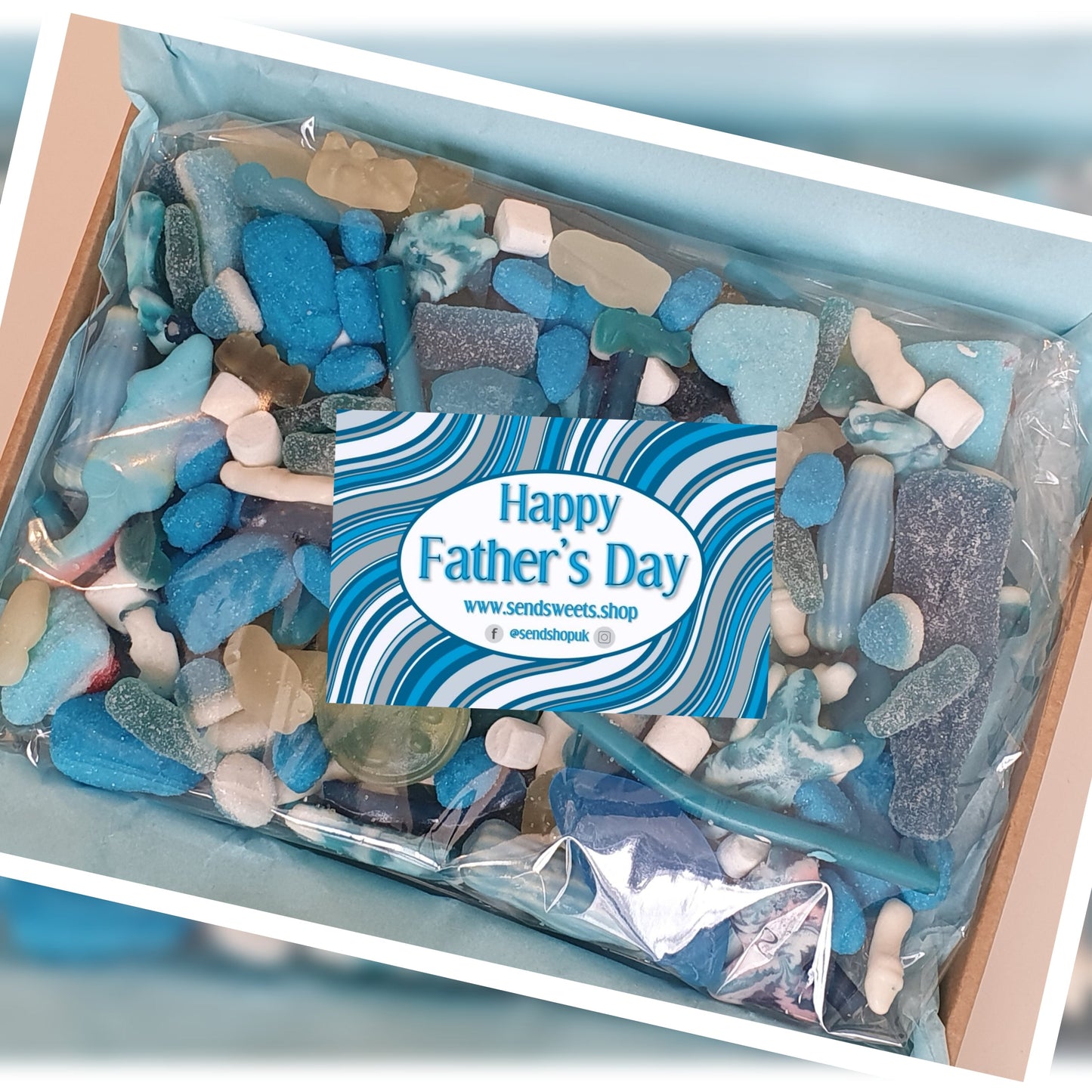 Fathers Day Blue Sweets Letterbox Pick and Mix Sweets (150g)