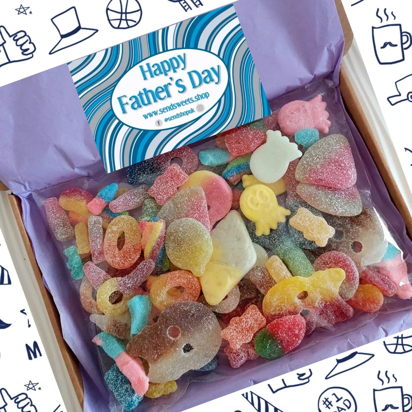 Fathers Day Fizzy Sweets Letterbox Pick and Mix Sweets (250g)