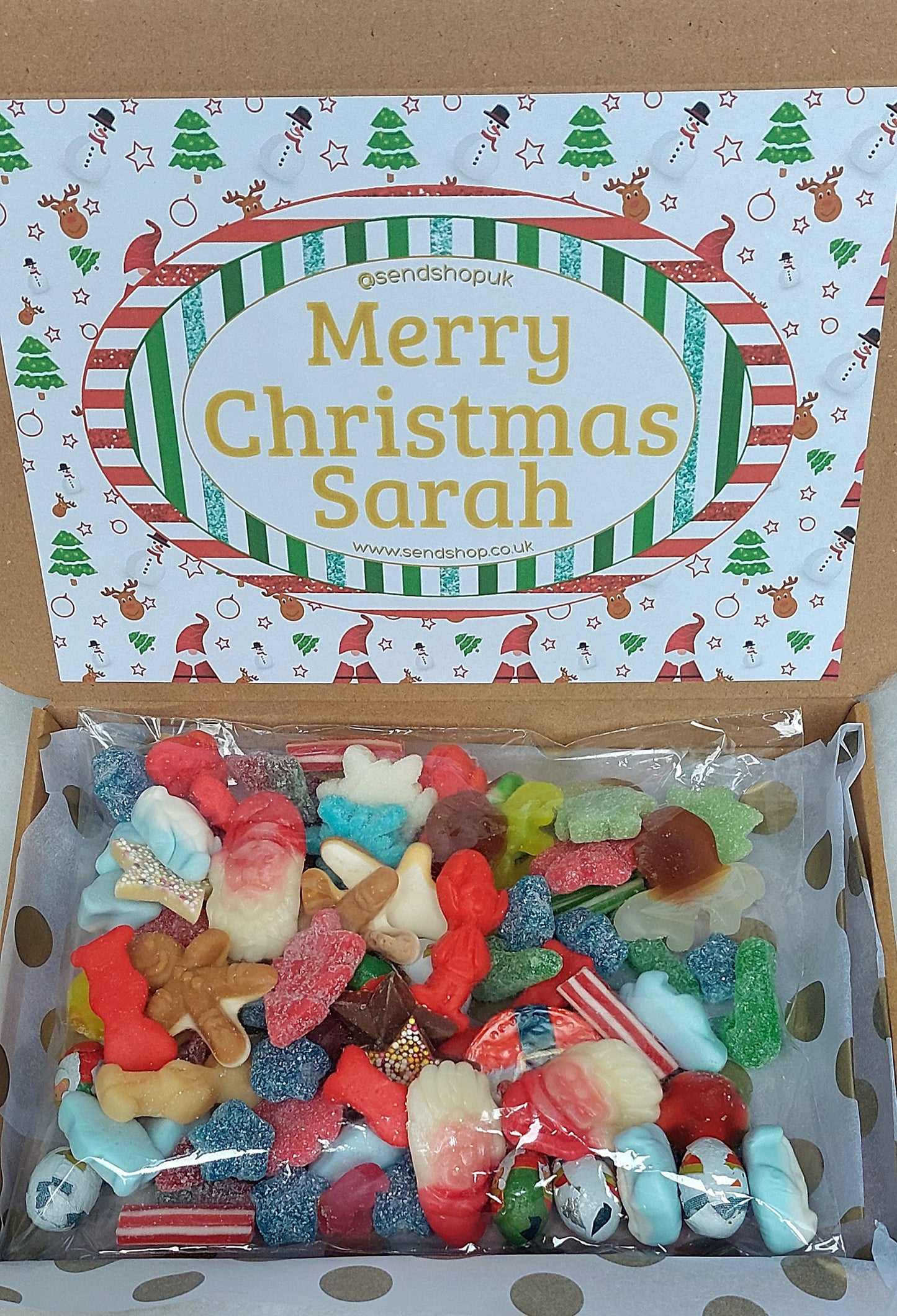 Personalised Christmas Sweets Pick and Mix Sweets Letterbox Sweetbox (150g)