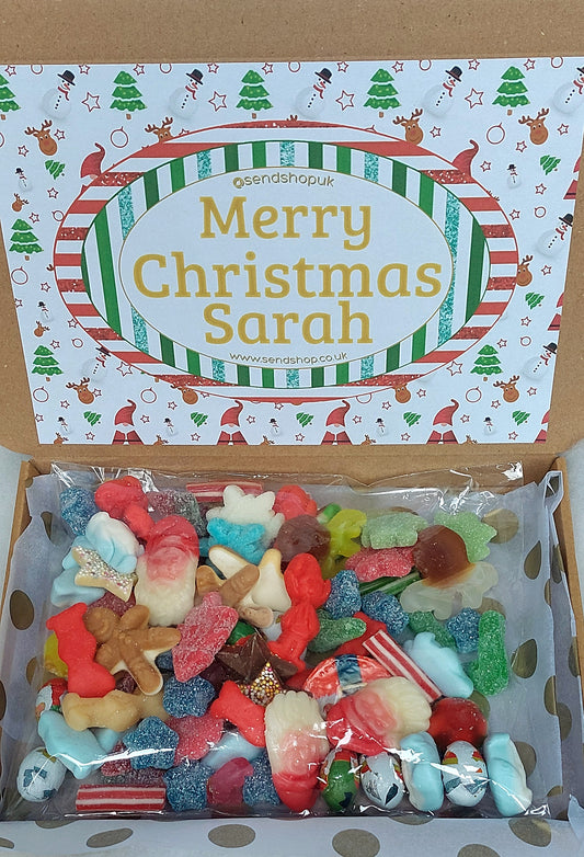 Personalised Christmas Sweets Pick and Mix Sweets Letterbox Sweetbox (250g)