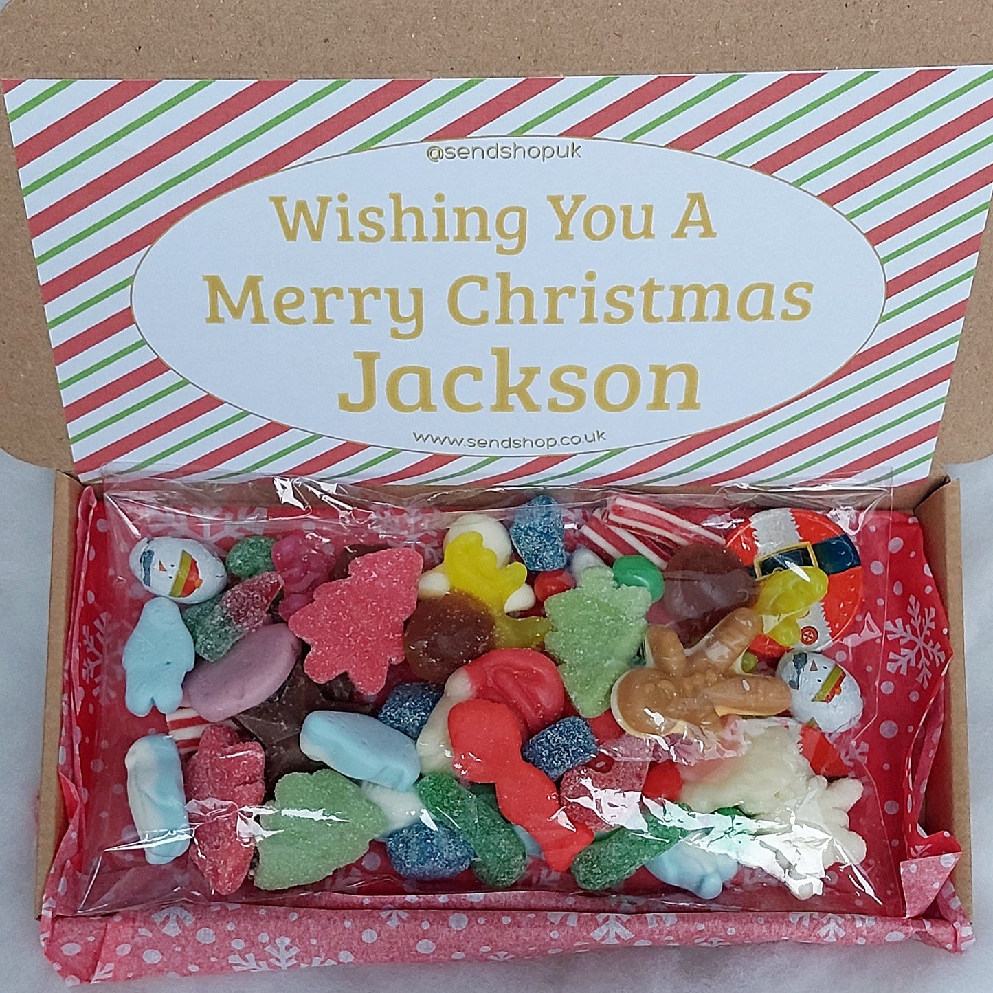 Personalised Christmas Sweets Pick and Mix Sweets Letterbox Sweetbox (150g)