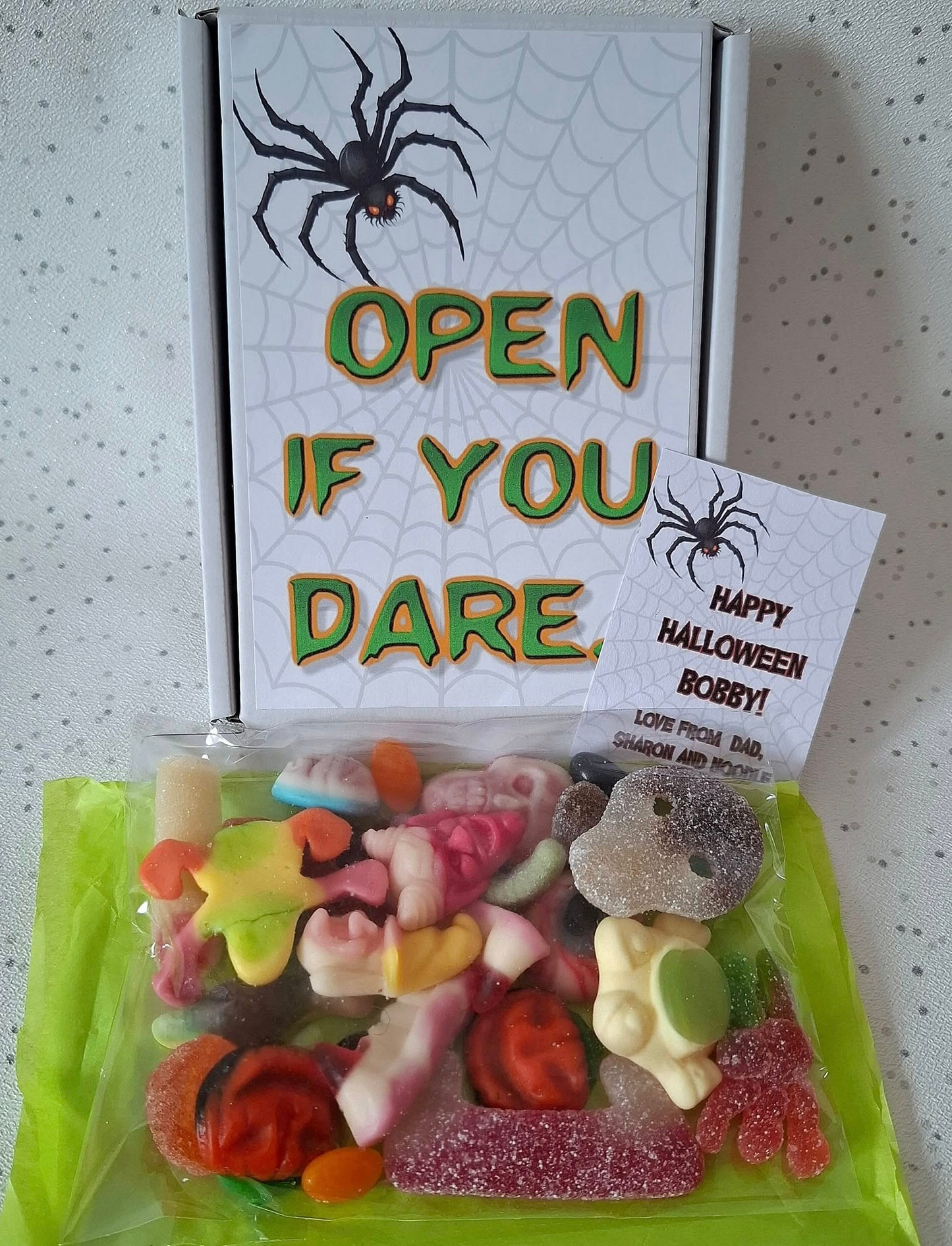 Personalised Halloween Pick & Mix Letterbox Sweets – Trick or Treat Gift Box