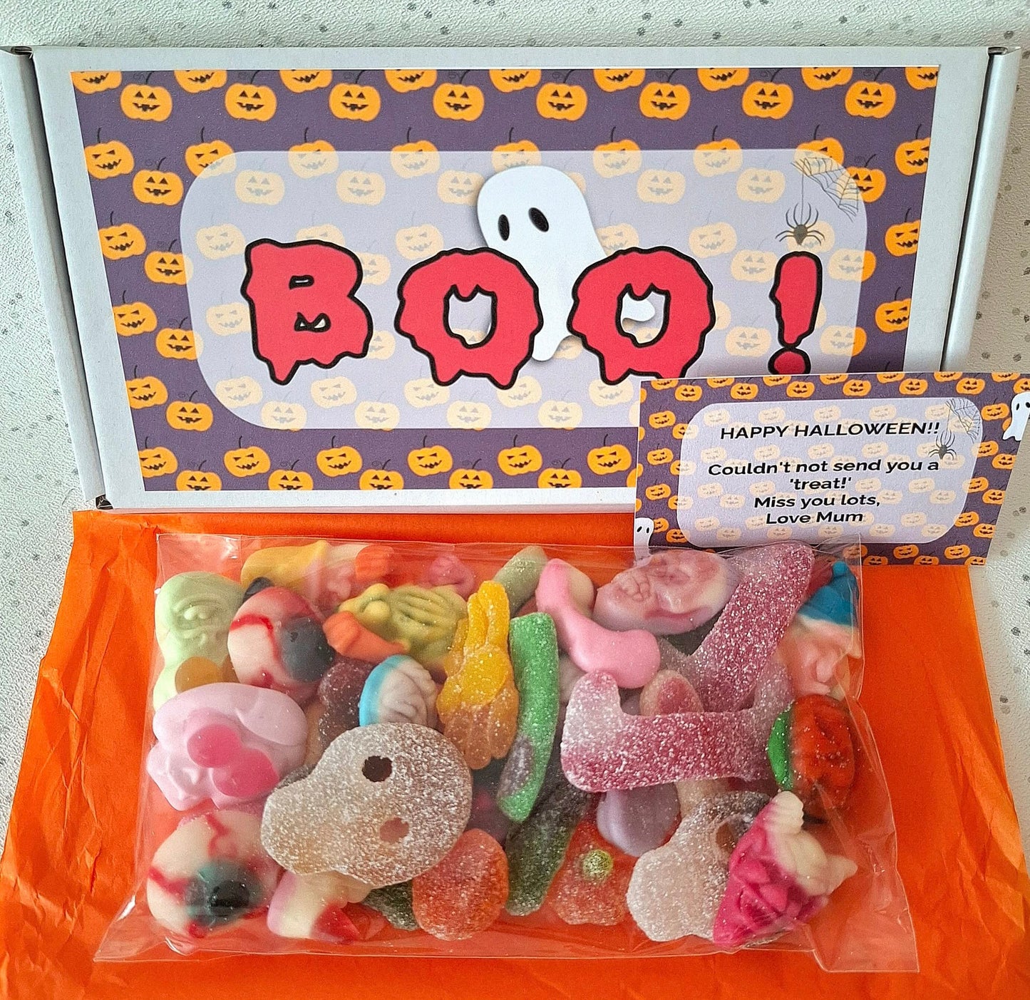 Personalised Halloween Pick & Mix Letterbox Sweets – Trick or Treat Gift Box