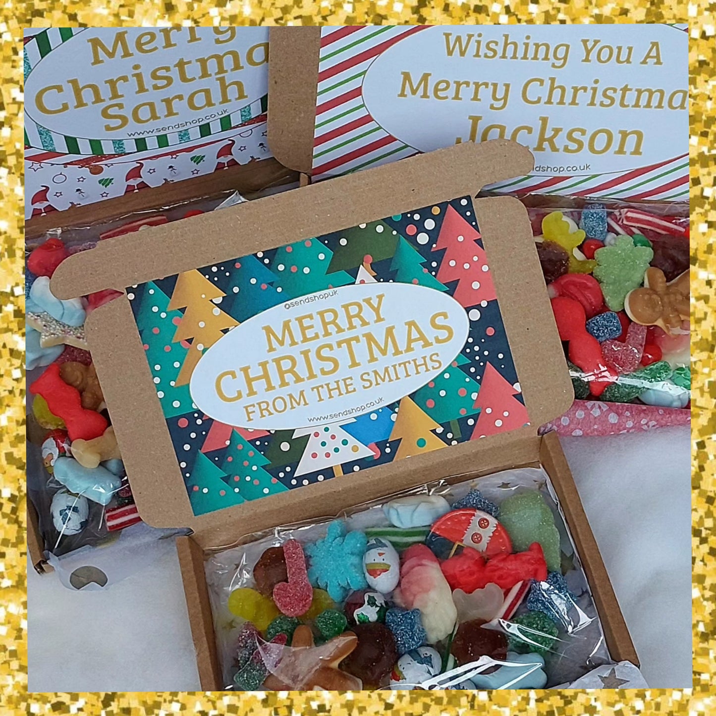 Personalised Christmas Sweets Pick and Mix Sweets Letterbox Sweetbox (150g)